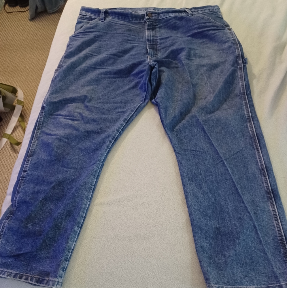 Wrangler Jeans Men's 42 X 30 Carpenter Denim Blue Medium Wash 100% Cotton